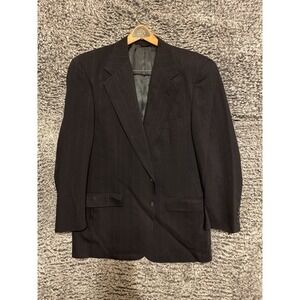 VTG Racquet Club Pinstripes Mens Blazer Two Button Gray Poly Wool Size 42